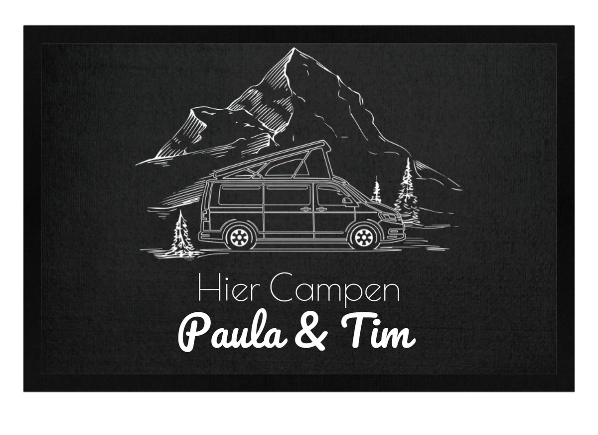 Personalisierte Camping Fußmatte mit Namen