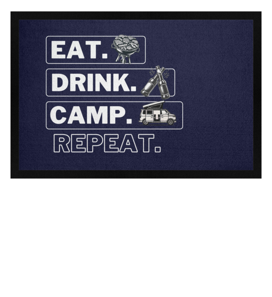Eat Drink Bulli Repeat - Camping Fußmatte - LazyDonkeyDesign