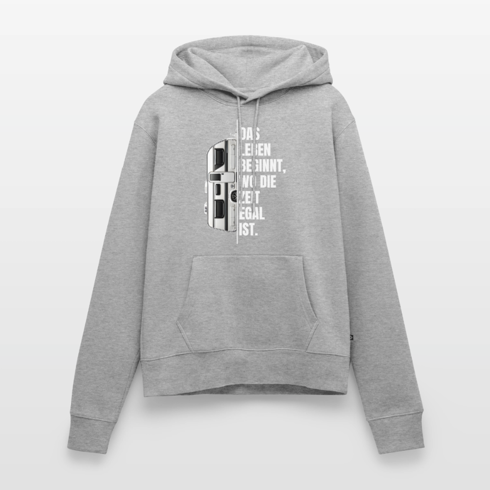 SPOD - Camping ist Zeitlos - Damen Camping Hoodie - Wohnwagen - Grau meliert