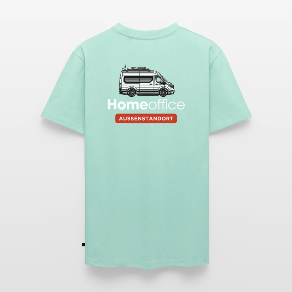 Vanlife Homeoffice - Herren Camping T-Shirt - Rückendruck - Mint