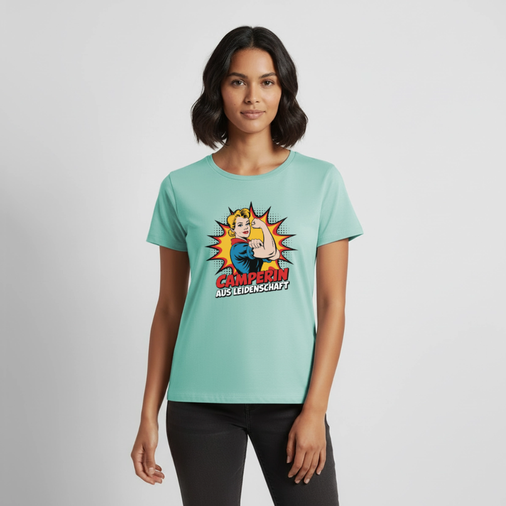 Camperin aus Leidenschaft - Damen Camping T-Shirt - Mint