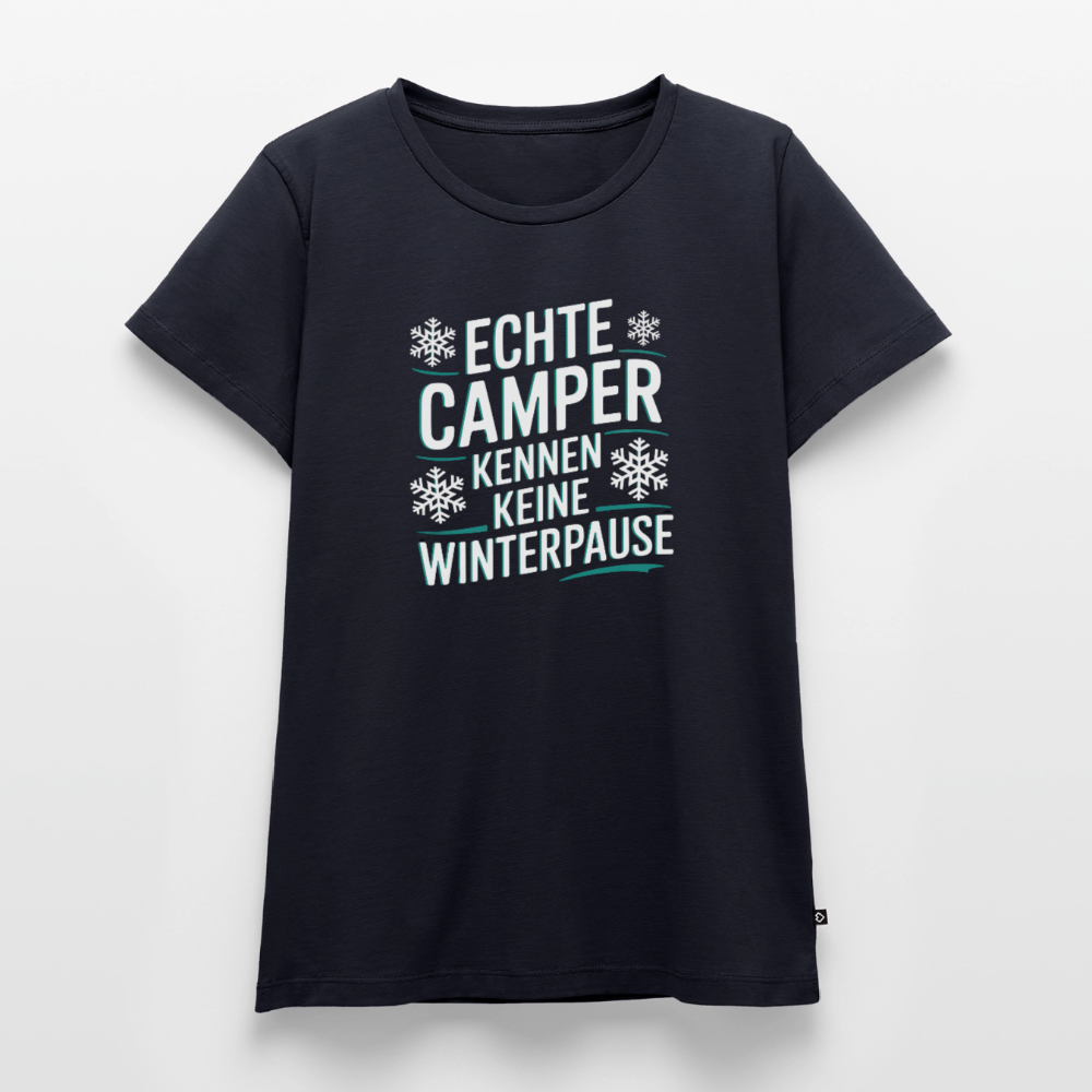 Camper ohne Winterpause - Damen Camping T-Shirt - Navy