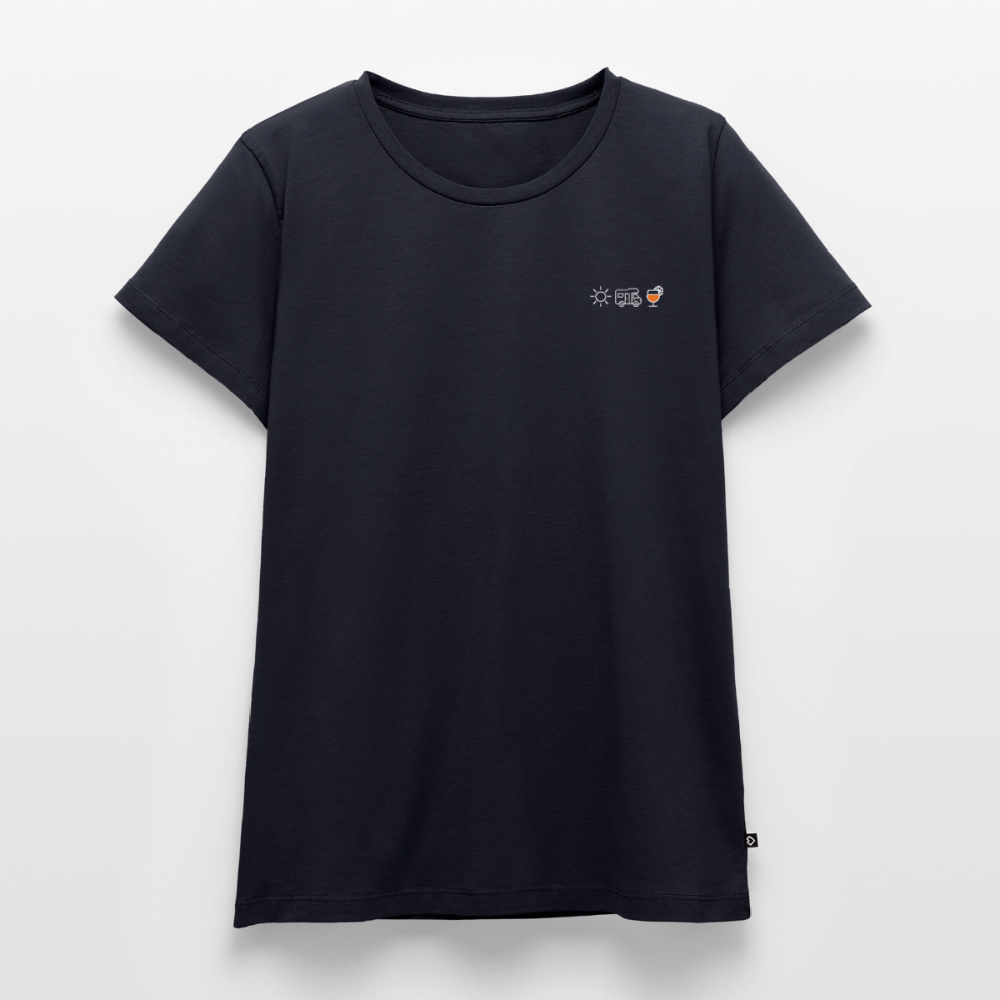 Sonne Wohnmobil Aperol - Damen Camping T-Shirt - Navy