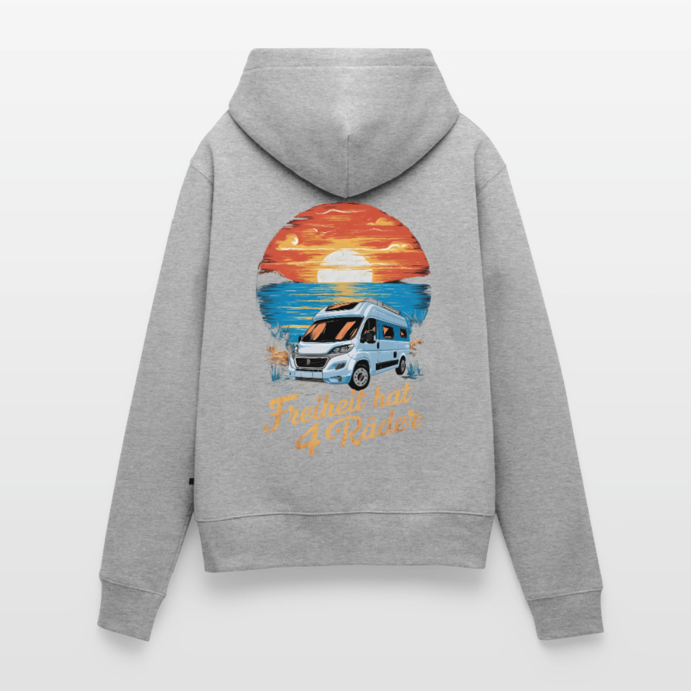 SPOD - Freiheit hat 4 Räder - Damen Camping Hoodie - Vanlife - Grau meliert