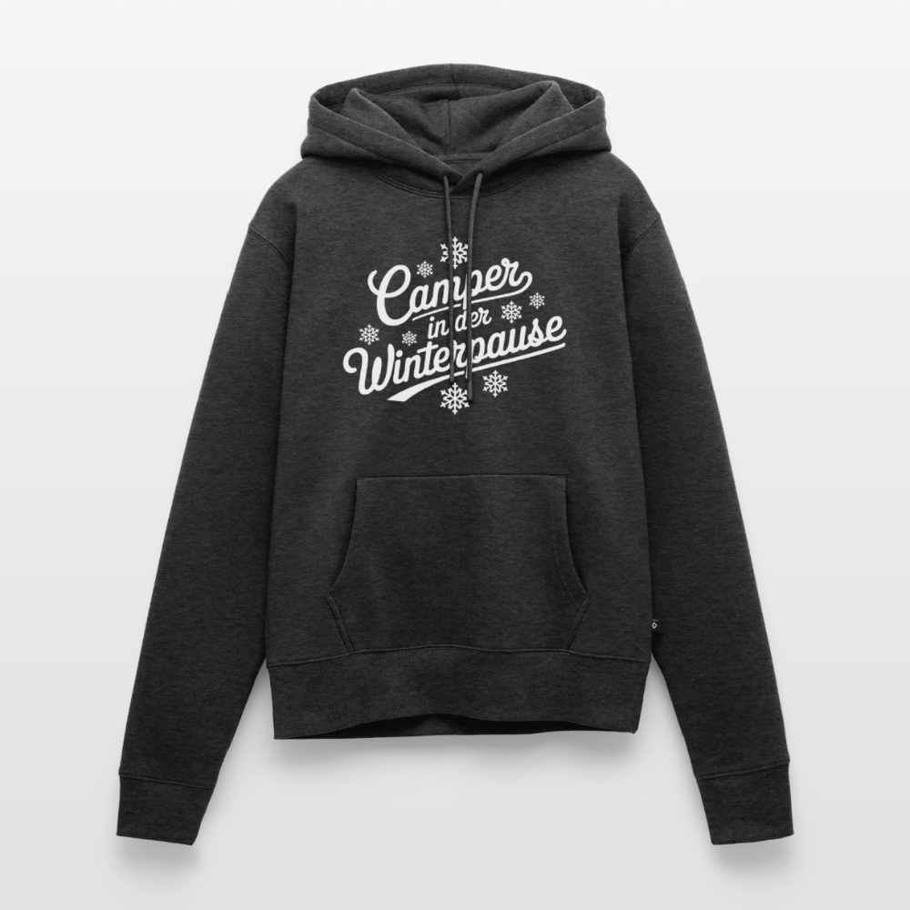 Camper im Winter - Damen Camping Hoodie - Anthrazit meliert