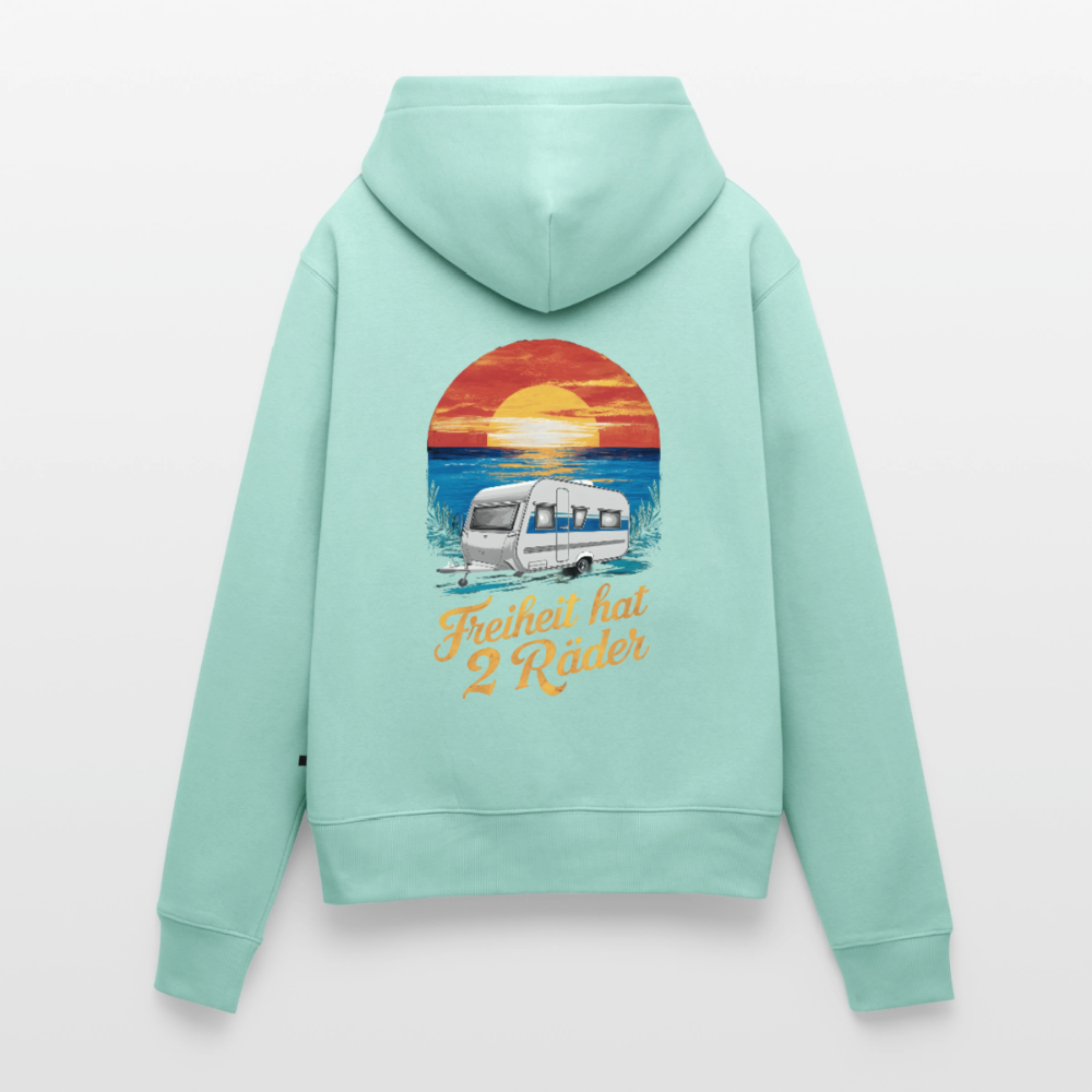 SPOD - Freiheit hat 2 Räder - Damen Camping Hoodie - Wohnwagen - Mint