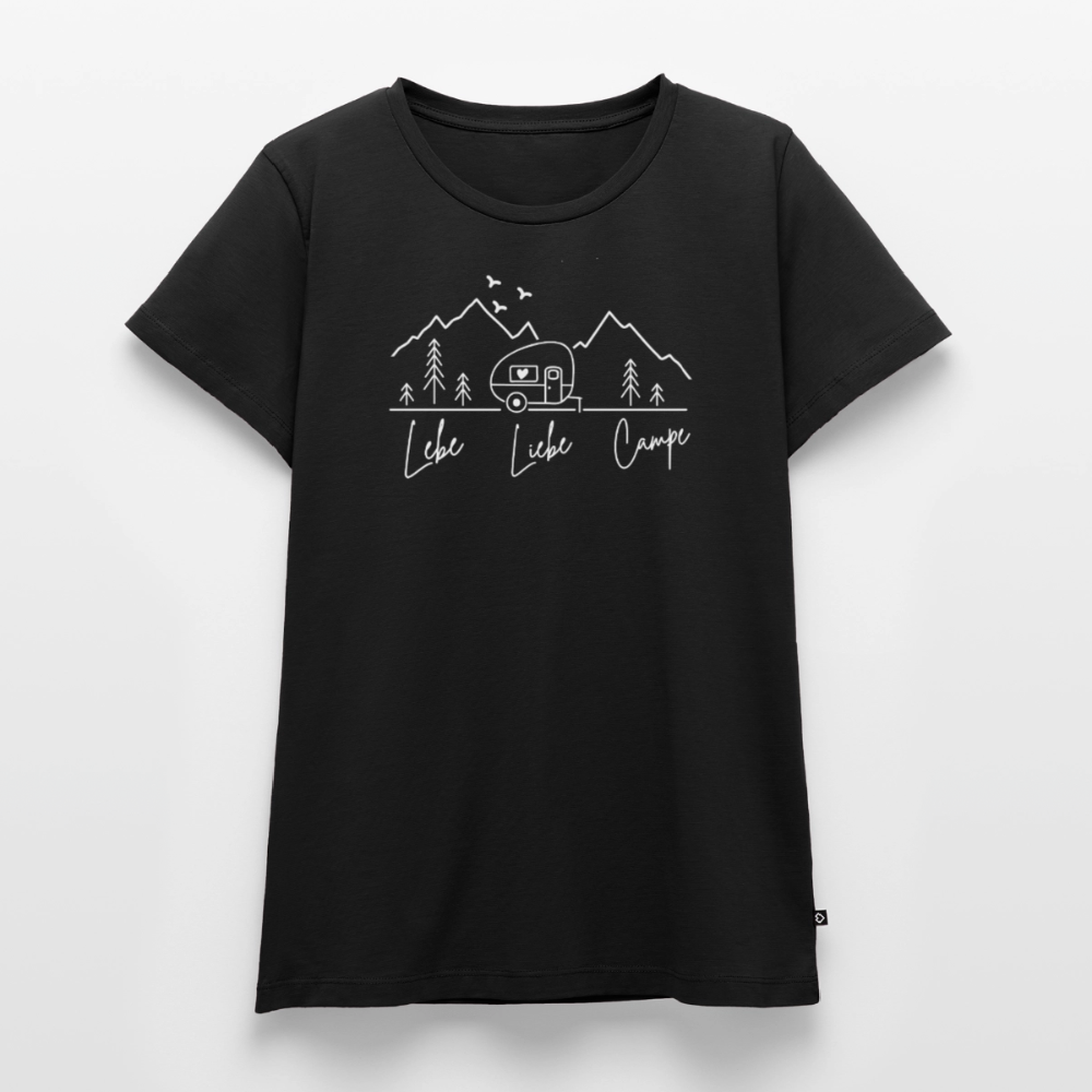 Lebe Liebe Campe - Damen Camping T-Shirt - Schwarz