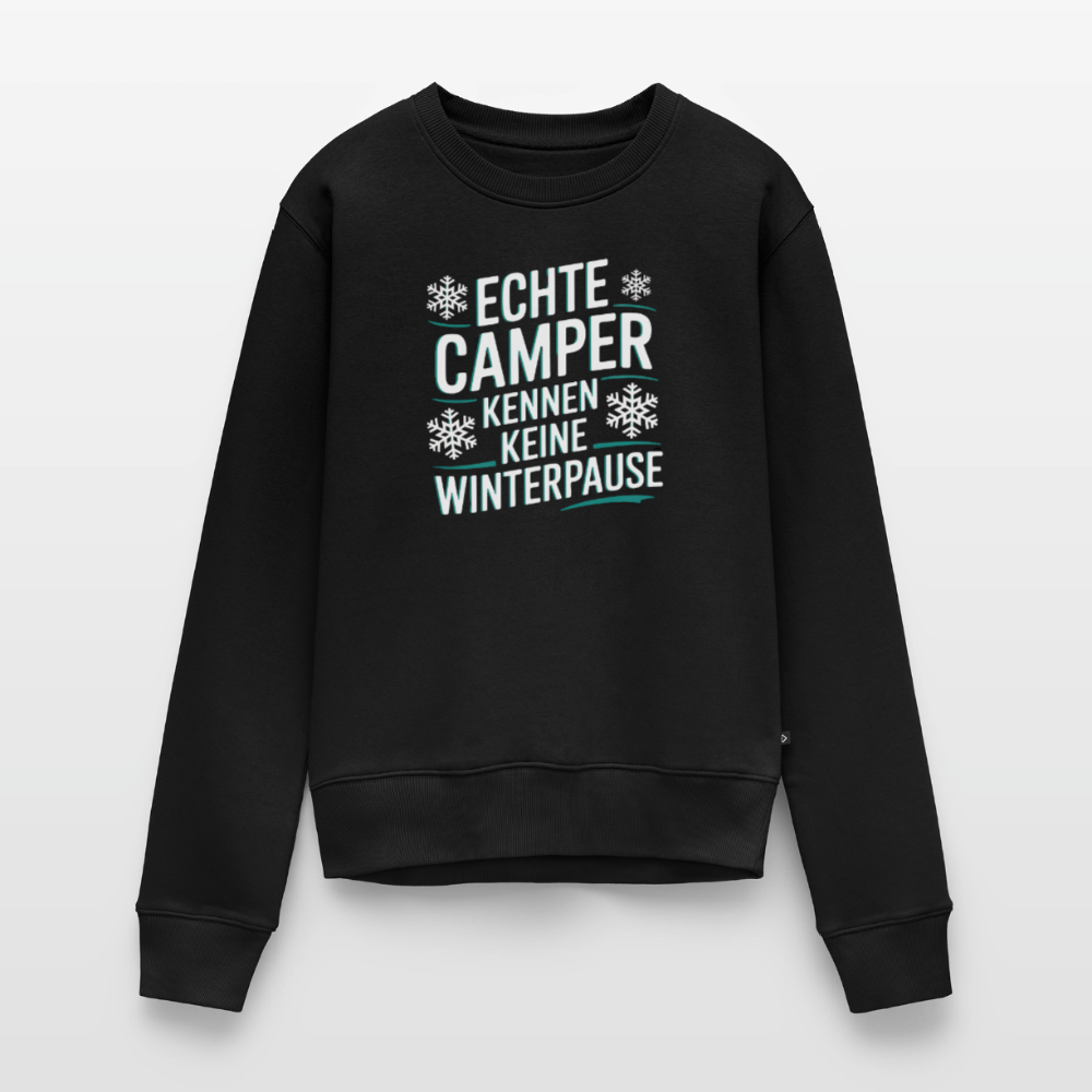 Camper ohne Winterpause - Damen Camping Sweatshirt - Schwarz