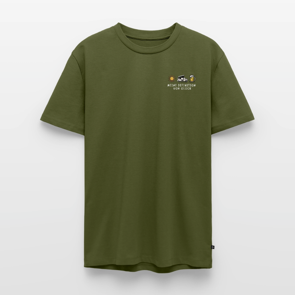 Definition von Glück - Herren Camping T-Shirt - Bulli - Khaki