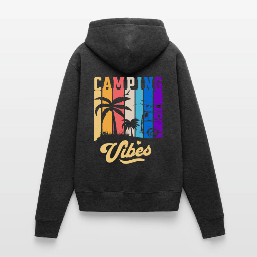 Camping Vibes - Damen Camping Hoodie - Anthrazit meliert
