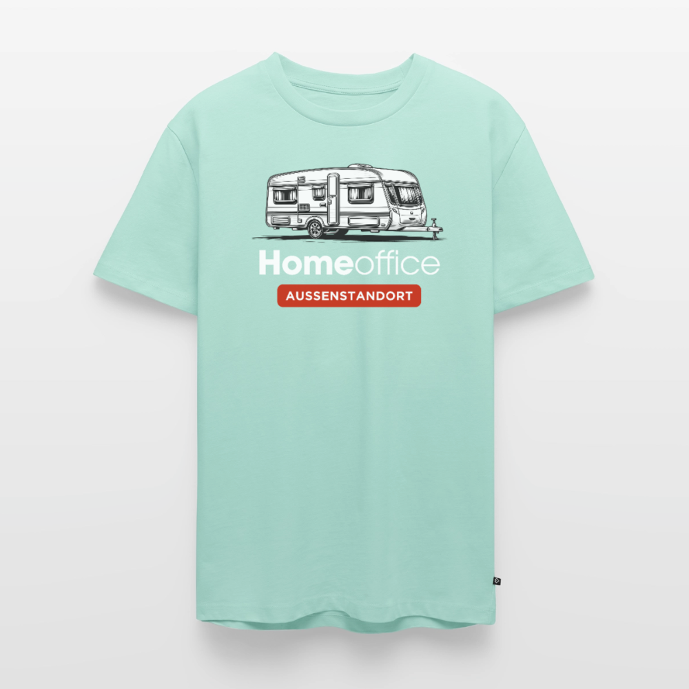 Wohnwagen Homeoffice - Herren Camping T-Shirt - Mint