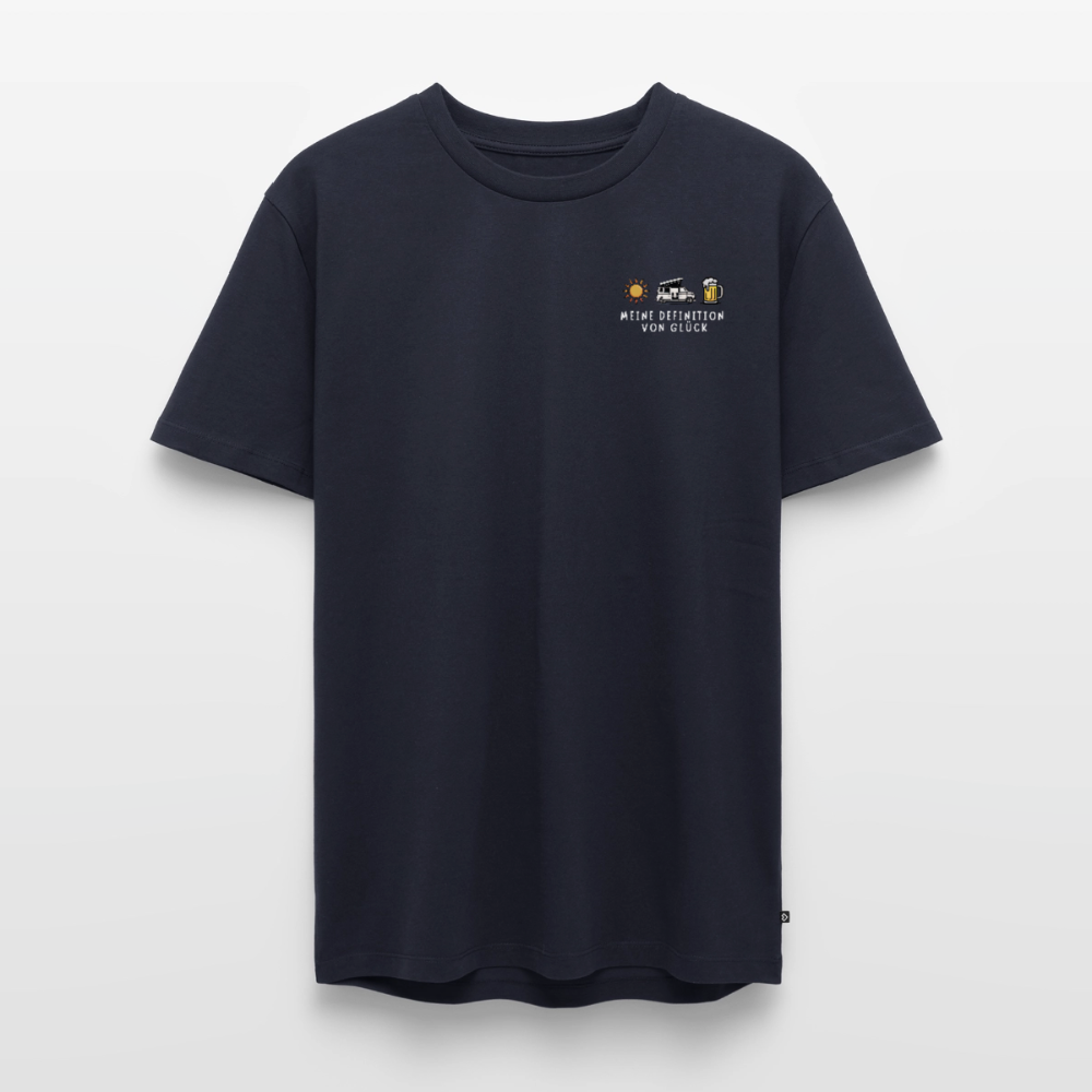 Definition von Glück - Herren Camping T-Shirt - Bulli - Navy