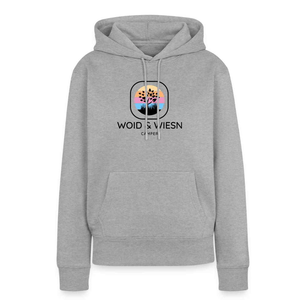 Woid & Wiesn Camper - Damen Camping Hoodie - Grau meliert