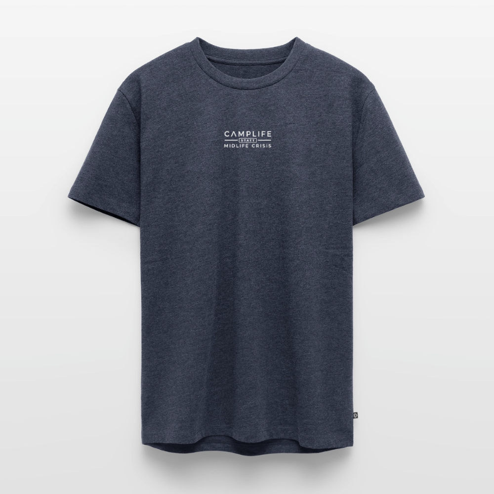 Camplife statt Midlife Crisis - Herren Camping T-Shirt - Jeansblau