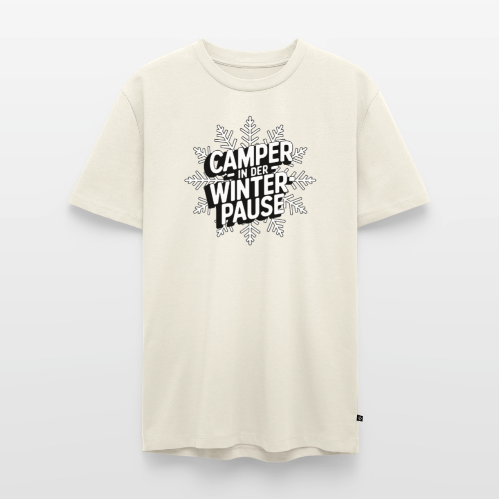 Camper in Winterpause - Herren Camping T-Shirt - Naturweiß