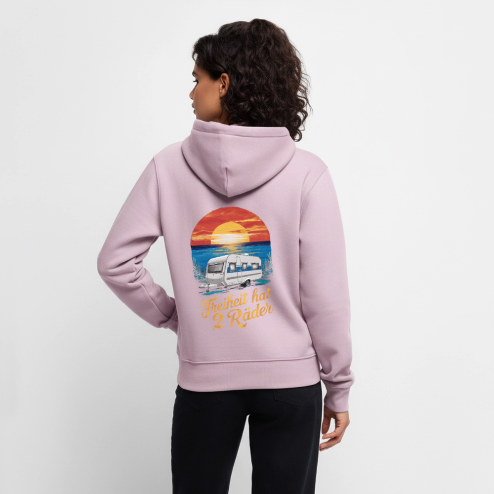 SPOD - Freiheit hat 2 Räder - Damen Camping Hoodie - Wohnwagen - Altrosa