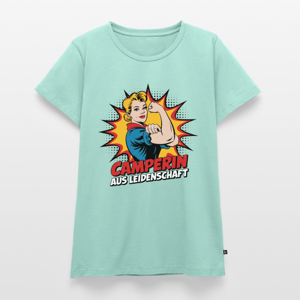 Camperin aus Leidenschaft - Damen Camping T-Shirt - Mint