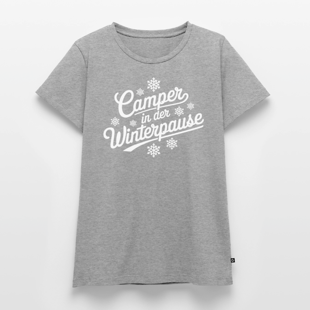 Camper im Winter - Damen Camping T-Shirt - Grau meliert