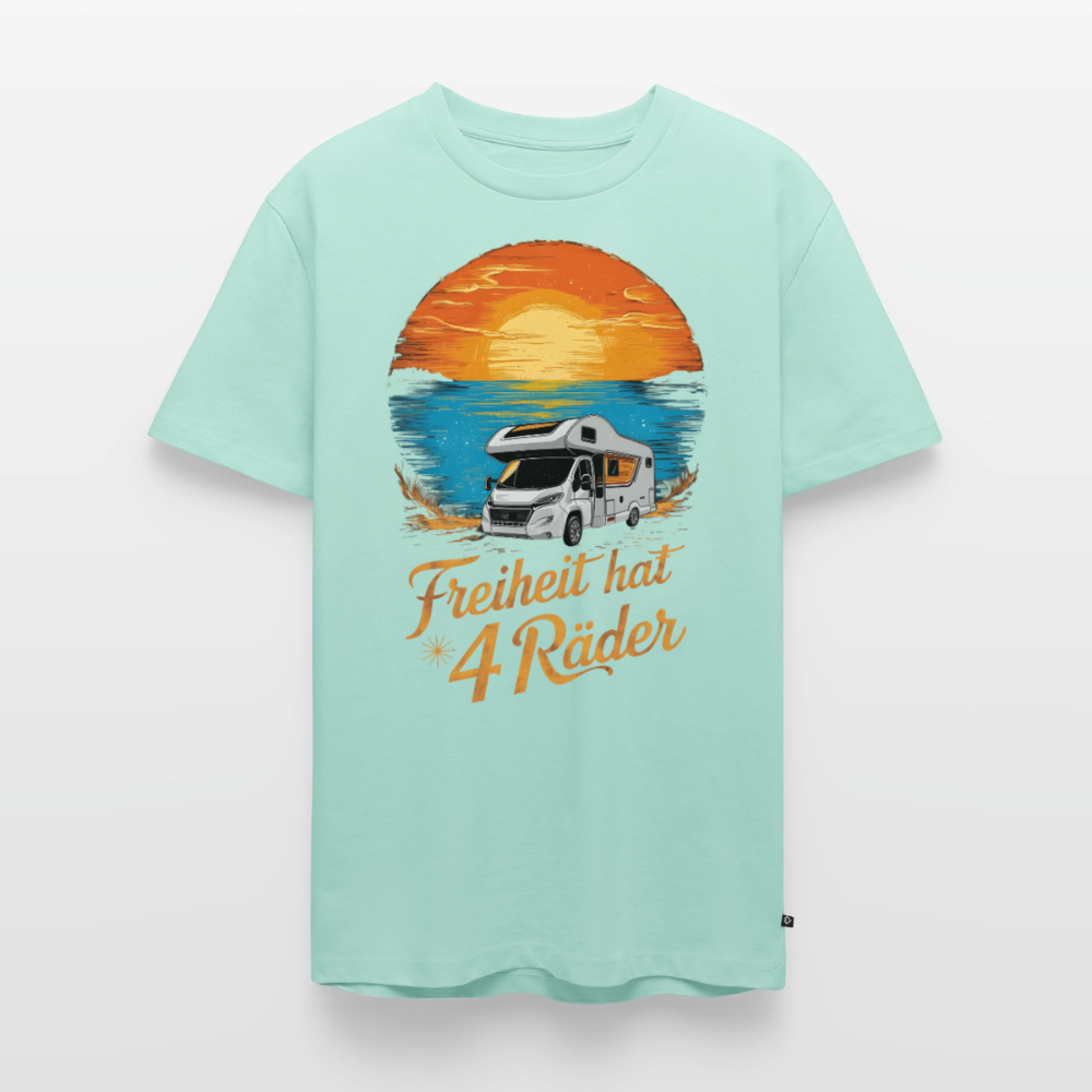 Freiheit hat 4 Räder - Herren Camping T-Shirt - Wohnmobil - Mint
