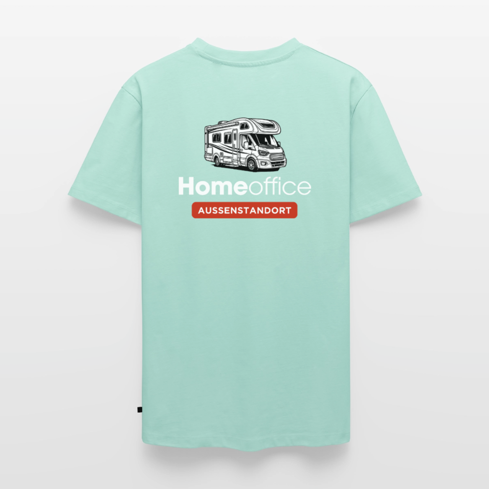 Wohnmobil Homeoffice - Herren Camping T-Shirt - Rückendruck - Mint