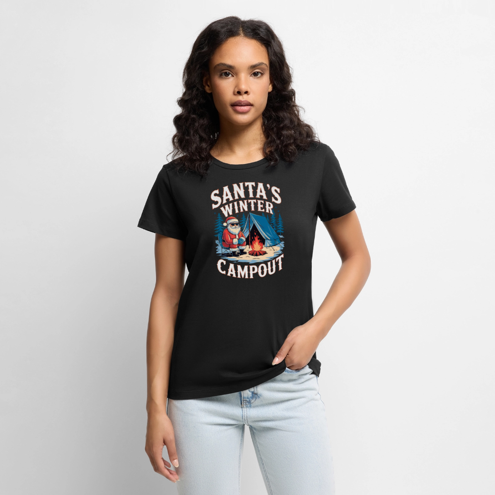 Santas Campout - Damen Camping T-Shirt - Schwarz
