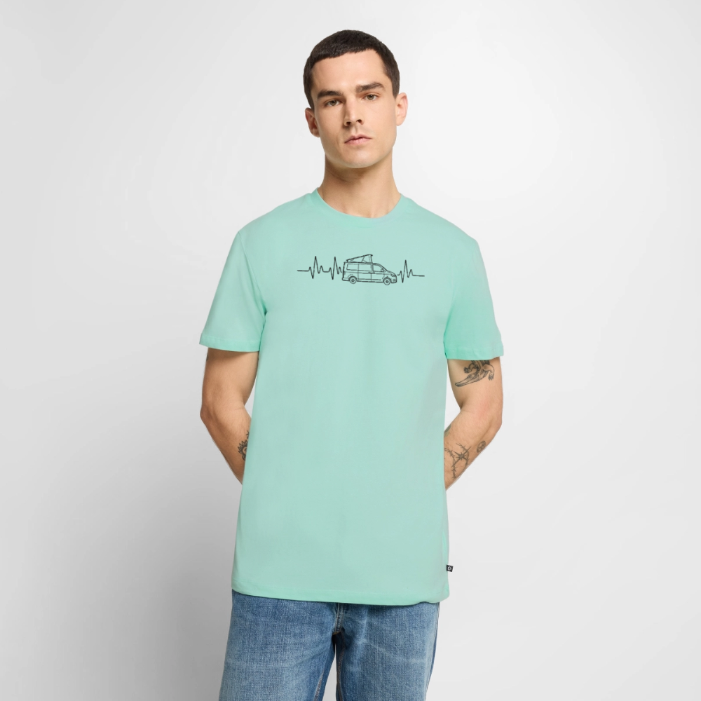 Herzschlag EKG Bulli - Herren Camping T-Shirt - Mint