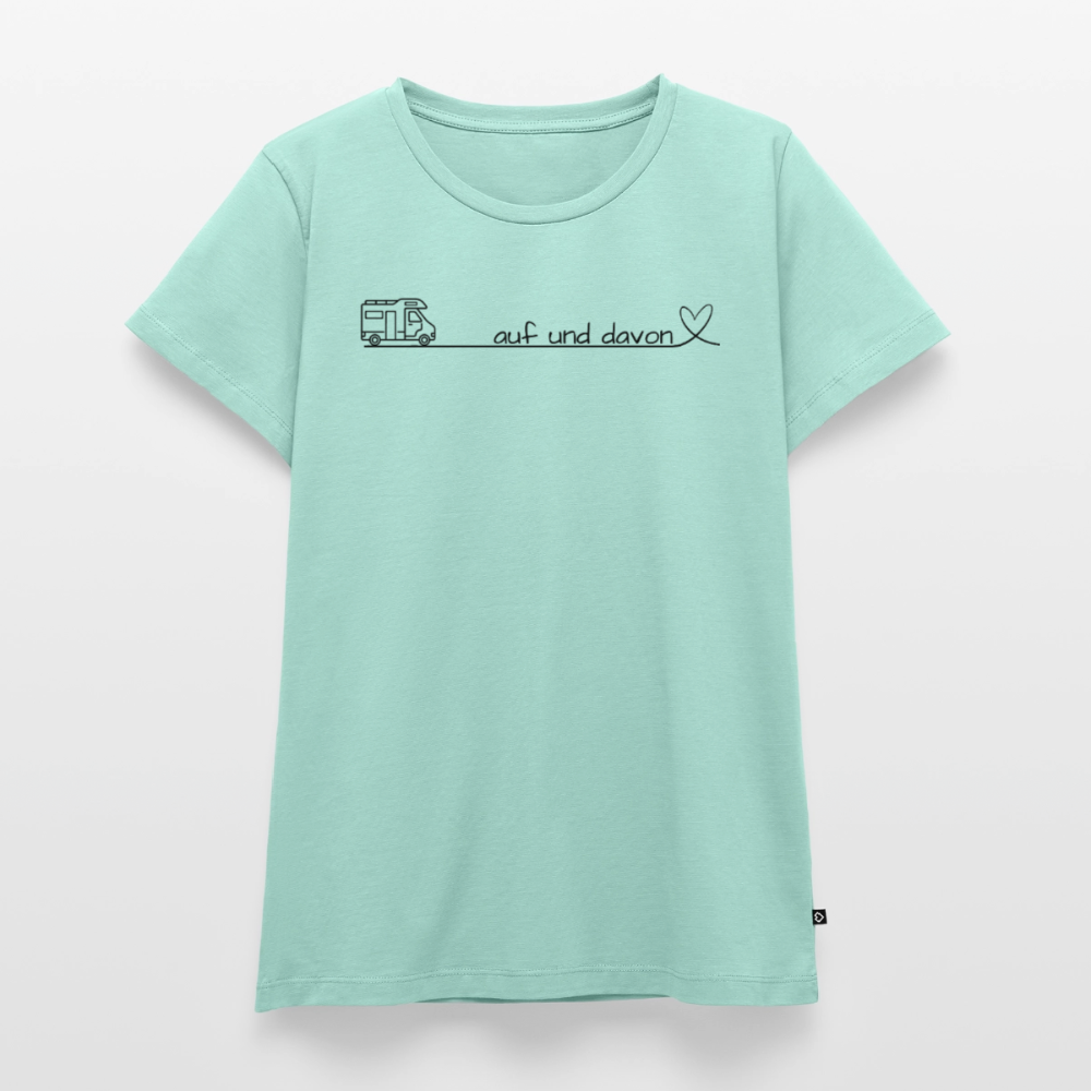 Auf und Davon - Damen Camping T-Shirt - Wohnmobil - Mint
