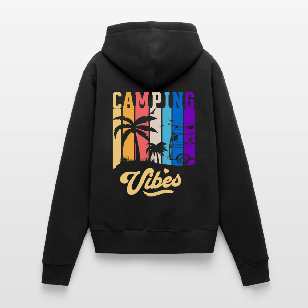 Camping Vibes - Damen Camping Hoodie - Schwarz