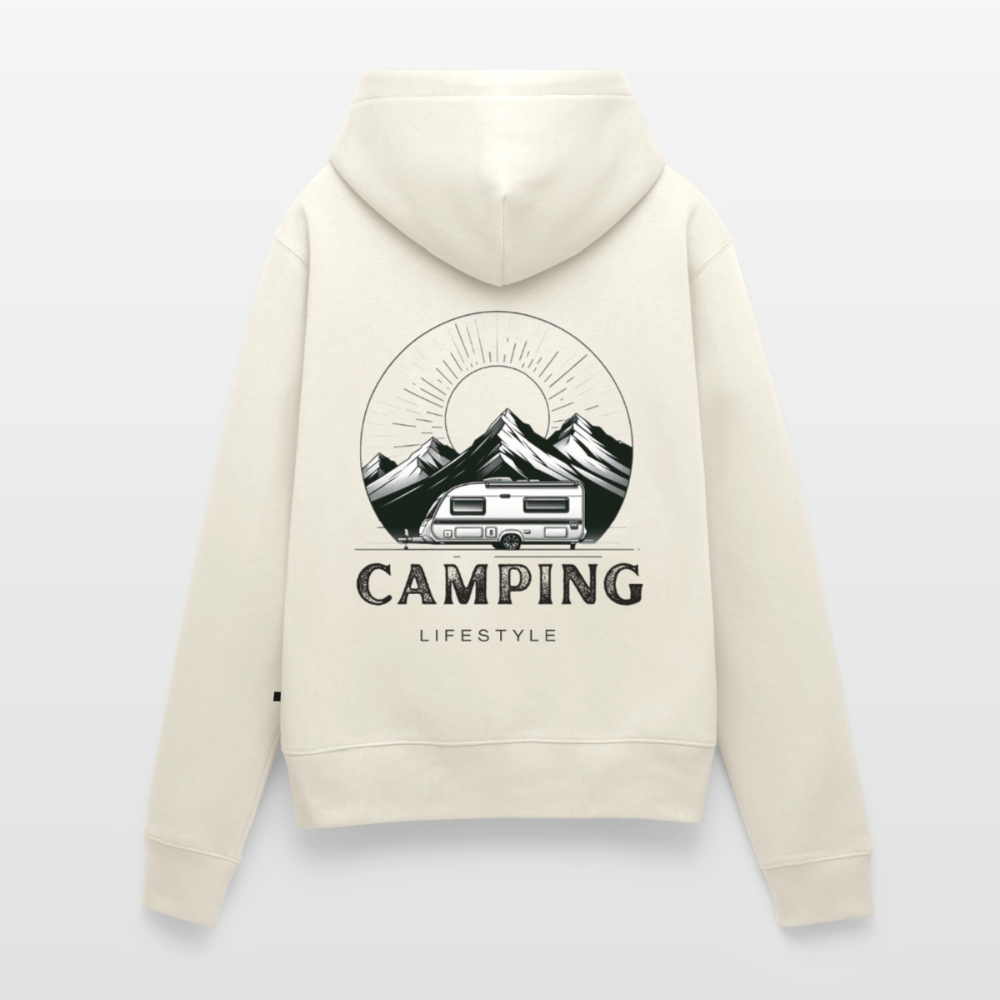 SPOD - Camping Lifestyle - Damen Camping Hoodie Wohnwagen - Naturweiß