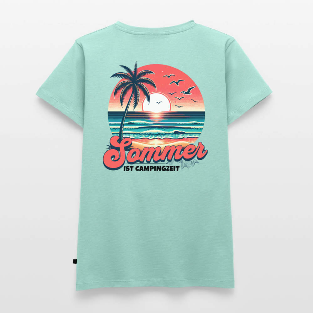 Sommer ist Campingzeit - Damen Camping T-Shirt - Mint