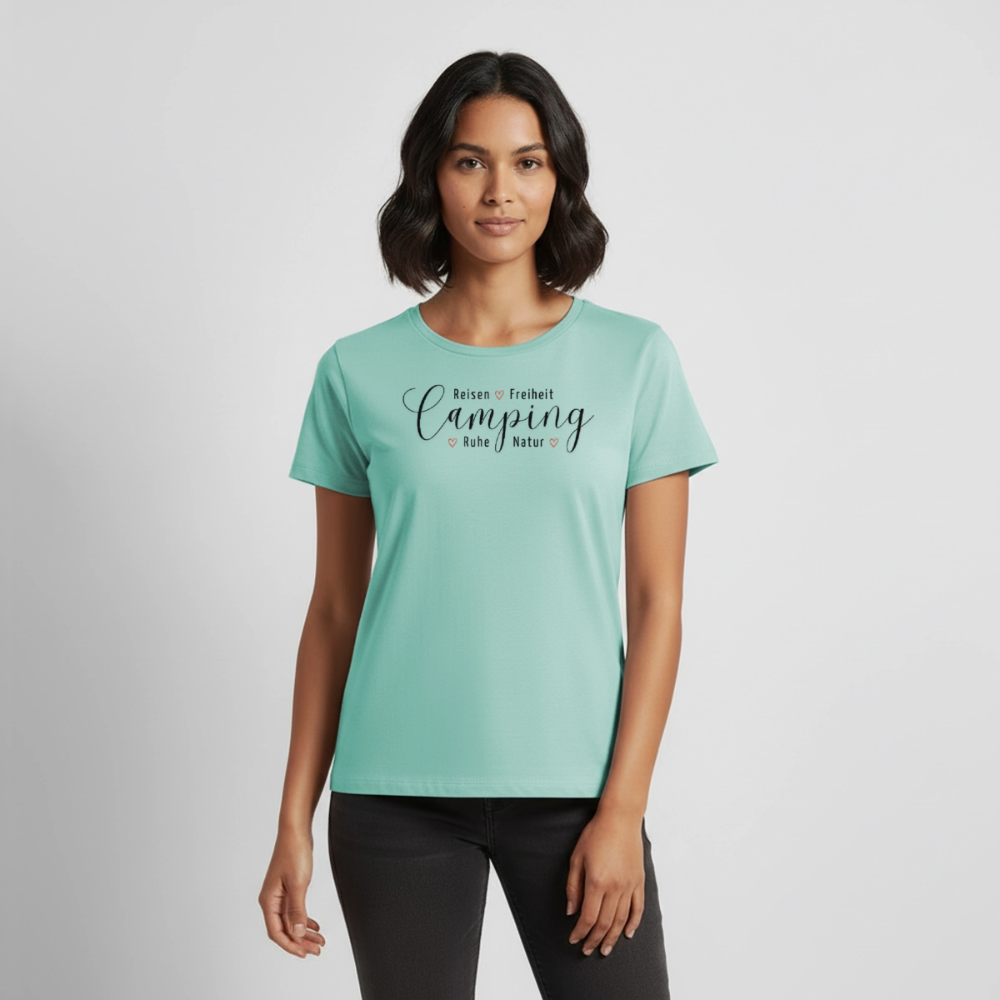 Camping Lifestyle Liebe - Damen Camping T-Shirt - Mint