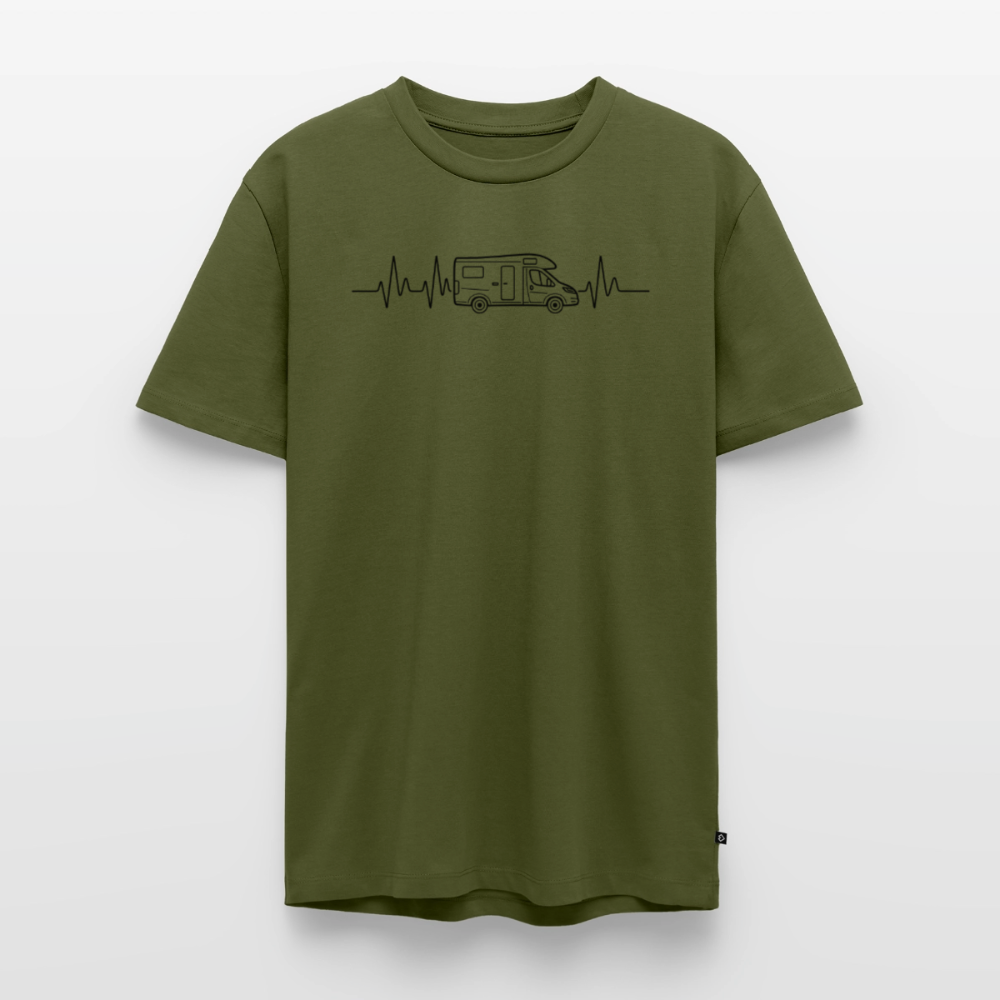 Herzschlag EKG Wohnmobil - Herren Camping T-Shirt - Khaki