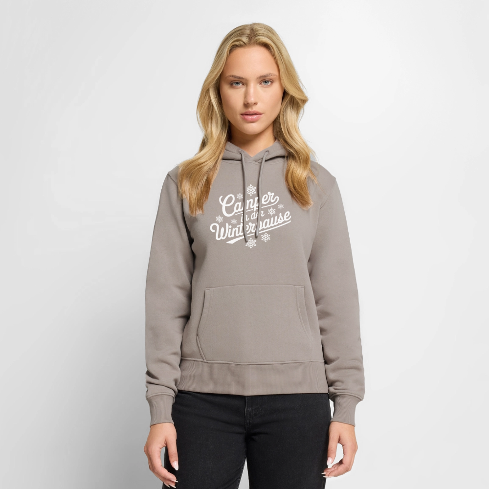 Camper im Winter - Damen Camping Hoodie - Taupe
