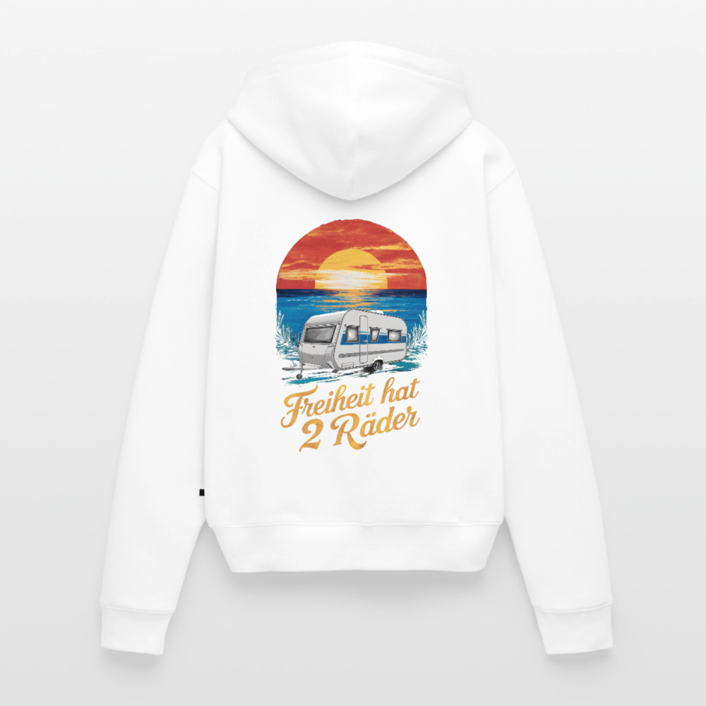 SPOD - Freiheit hat 2 Räder - Damen Camping Hoodie - Wohnwagen - Weiß