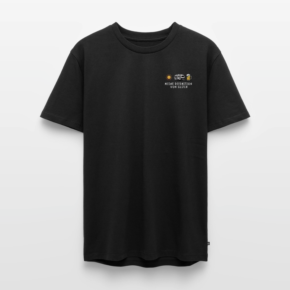 Definition von Glück - Herren Camping T-Shirt - Wohnwagen - Schwarz