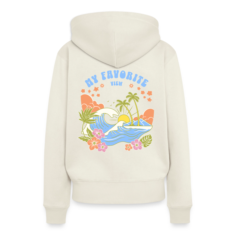 SS - My Favorite View - Damen Camping Hoodie - Naturweiß