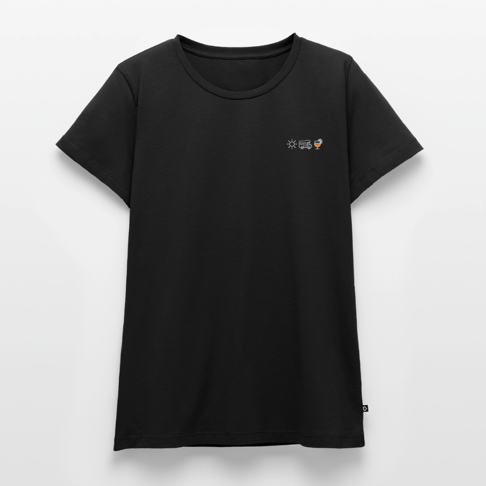 Sonne Wohnmobil Aperol - Damen Camping T-Shirt - Schwarz