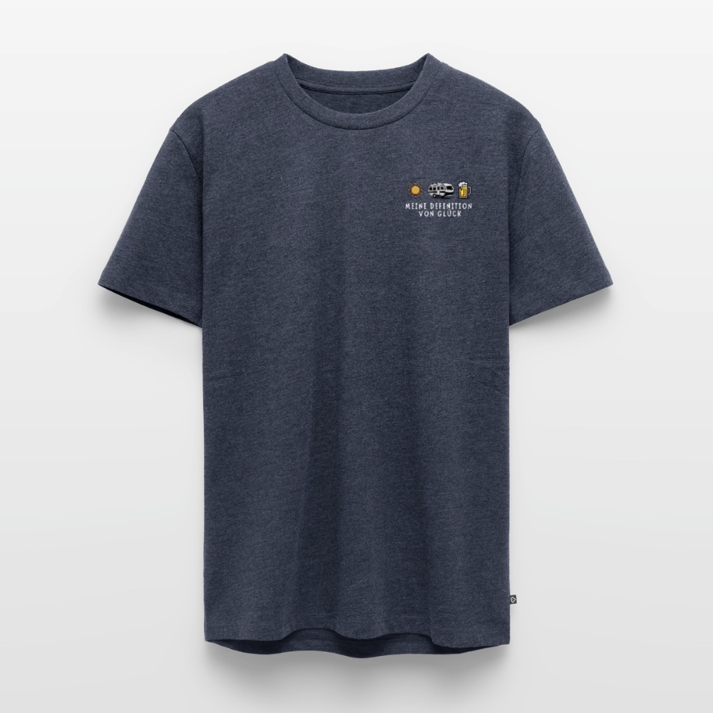 Definition von Glück - Herren Camping T-Shirt - Wohnwagen - Jeansblau