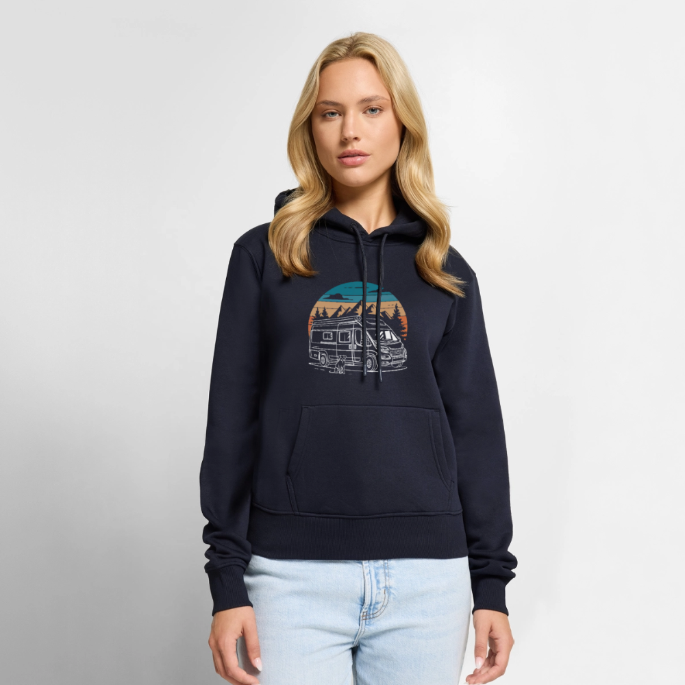 SPOD - Vanlife mit Hund - Damen Camping Hoodie - Navy