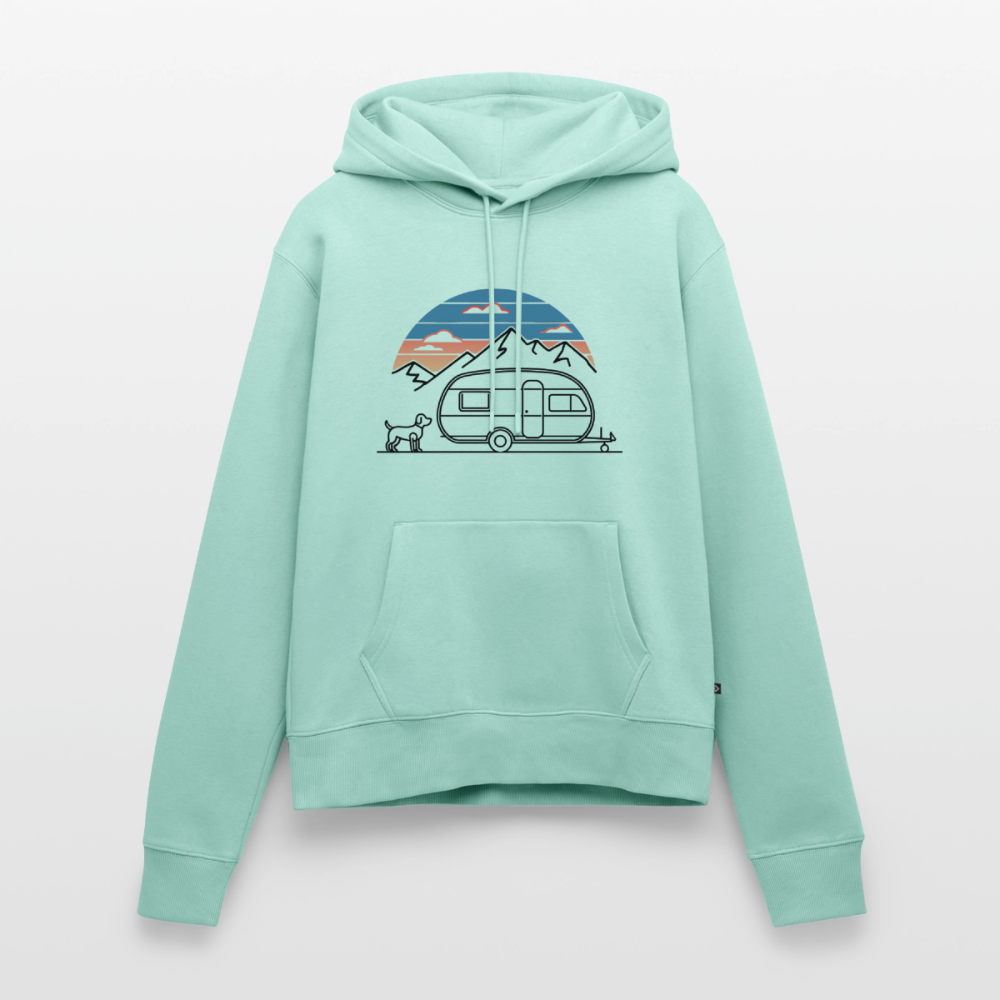 SPOD - Wohnwagen mit Hund - Damen Camping Hoodie - Mint