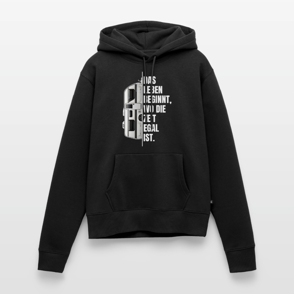 SPOD - Camping ist Zeitlos - Damen Camping Hoodie - Wohnwagen - Schwarz