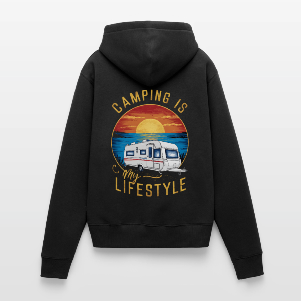 SPOD - Camping my Lifestyle - Damen Camping Hoodie - Schwarz