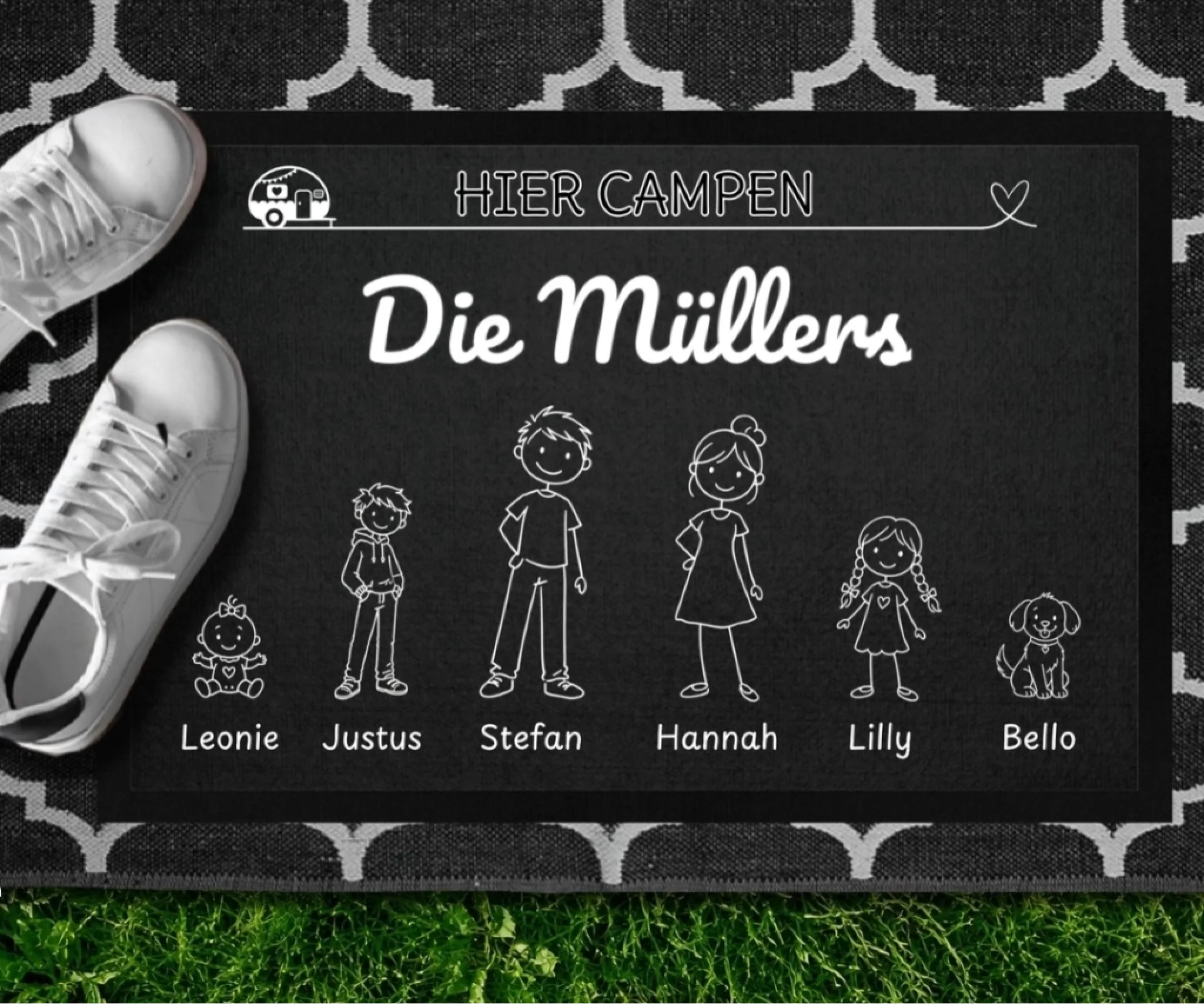 Fußmatte Familie Perso Mockup