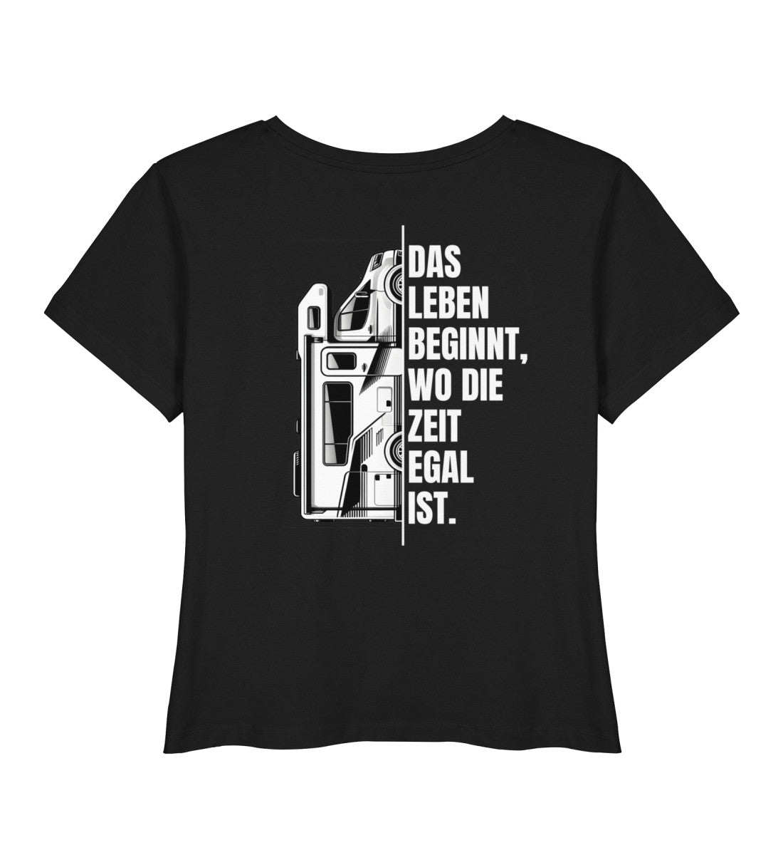 Camping ist Zeitlos - Damen Organic Shirt - Wohnmobil - Rückenmotiv - LazyDonkeyDesign