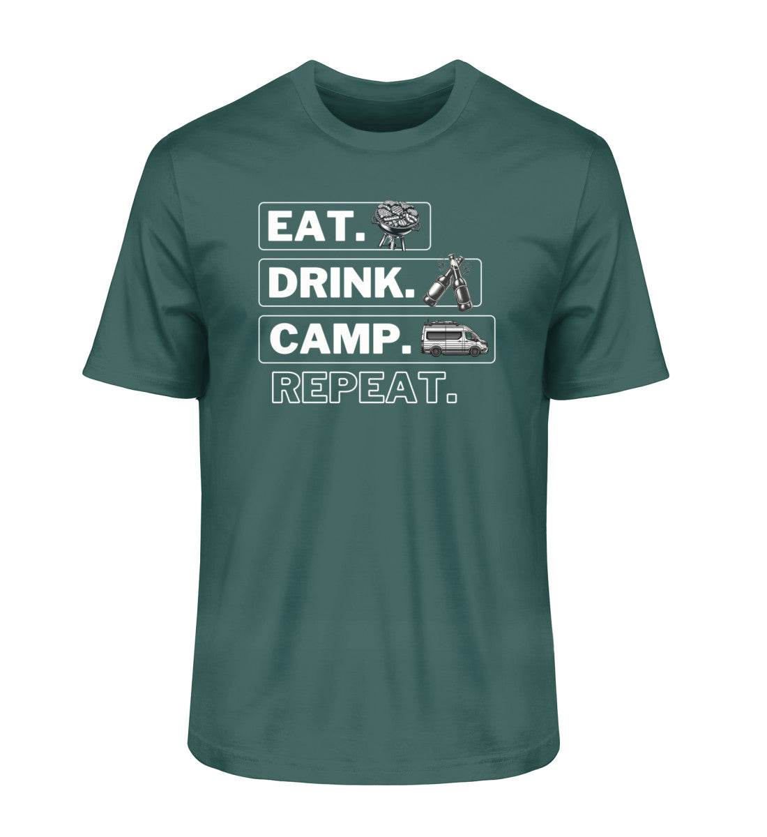 Camping Kreislauf - Herren Organic Shirt - Vanlife - LazyDonkeyDesign