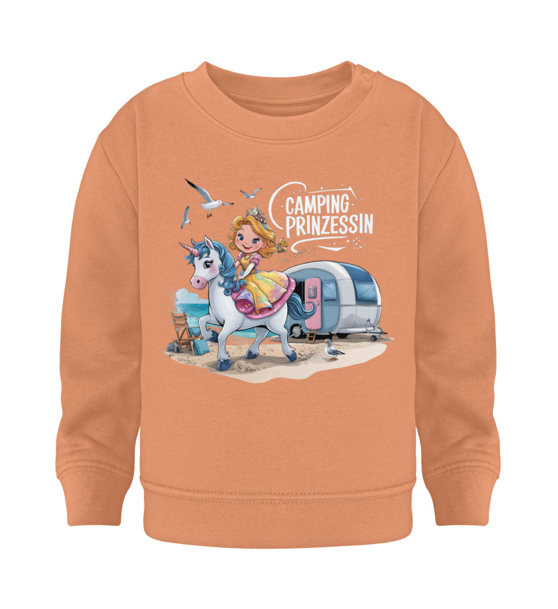 Camping Prinzessin - Baby Organic Sweatshirt - LazyDonkeyDesign