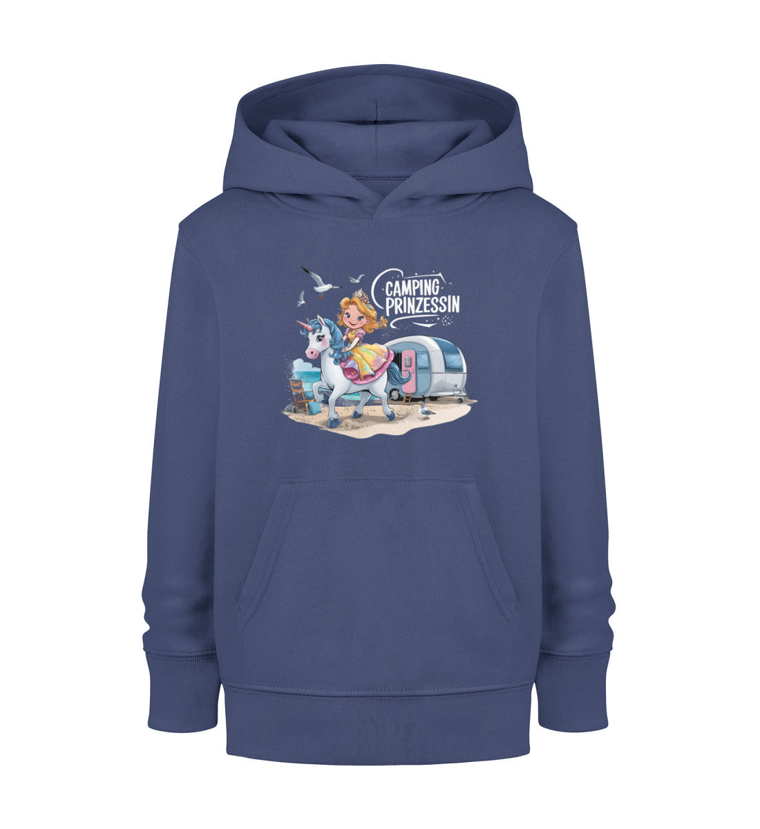 Camping Prinzessin - Kinder Organic Hoodie - LazyDonkeyDesign