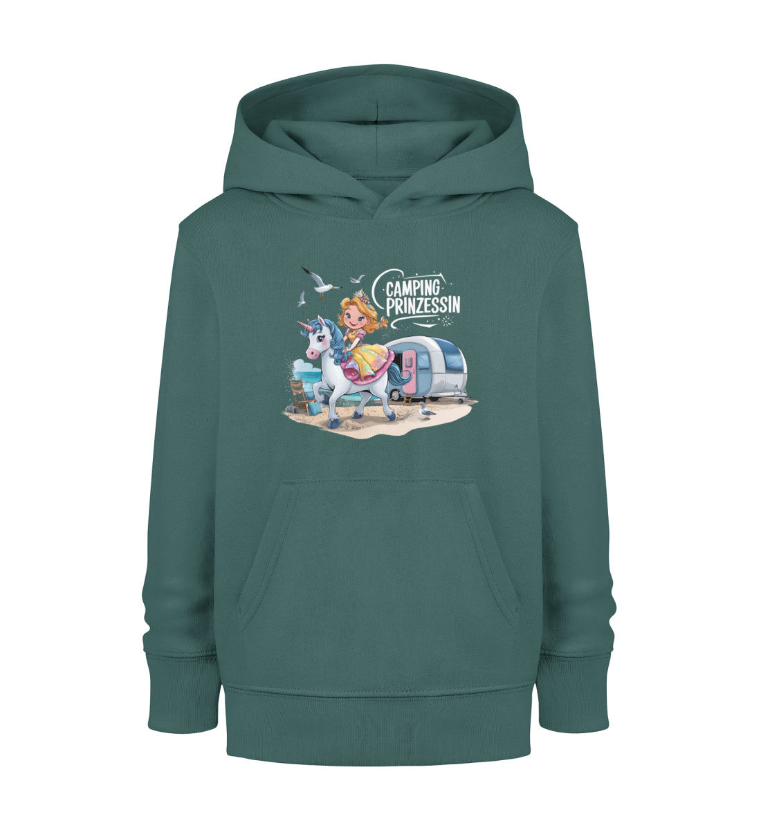 Camping Prinzessin - Kinder Organic Hoodie - LazyDonkeyDesign