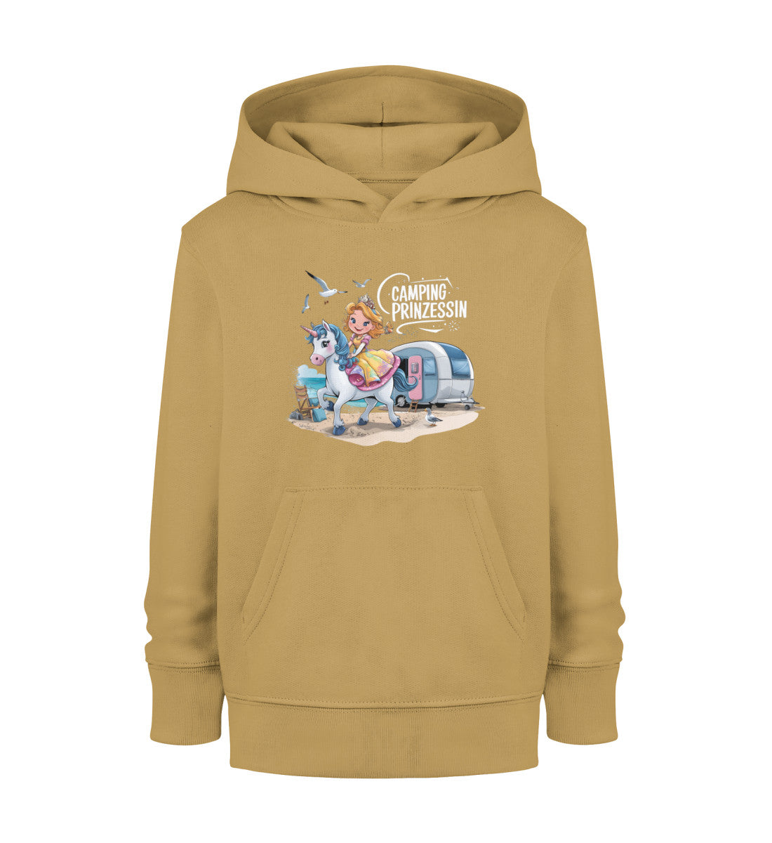 Camping Prinzessin - Kinder Organic Hoodie - LazyDonkeyDesign