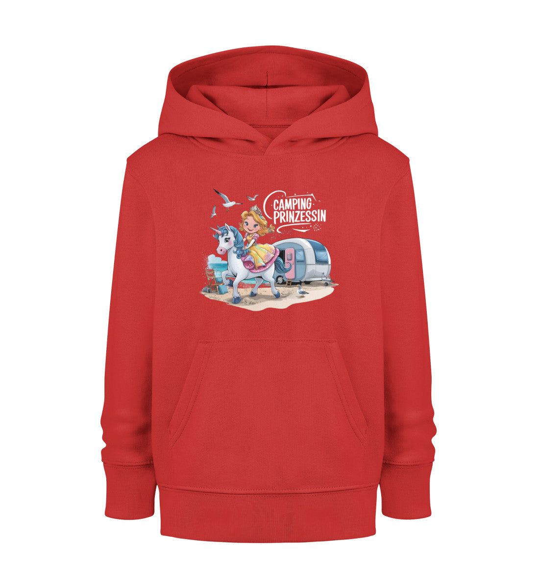 Camping Prinzessin - Kinder Organic Hoodie - LazyDonkeyDesign